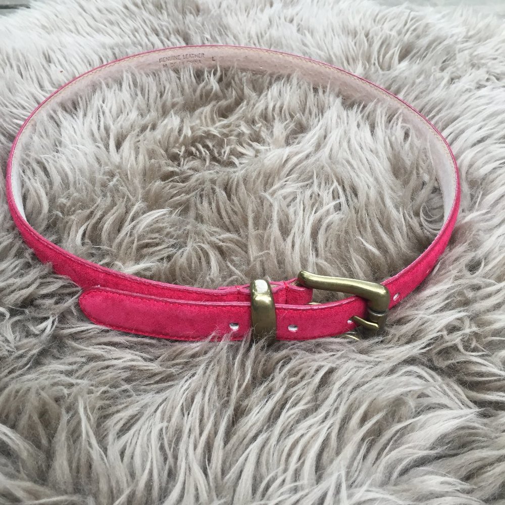 Vintage thin red leather belt - size L - Picture 2 of 6